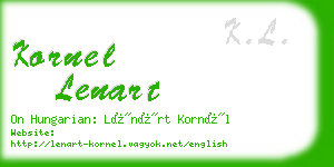 kornel lenart business card